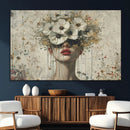 Abstract Floral Women Patel Wall Art Canvas Print