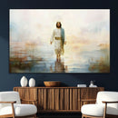 Framed Jesus Walking on Water Wall Art - 3-Panel Christian