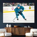 San Jose Sharks Ice Hockey Player Wall Art Canvas Print