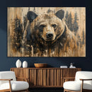 Majestic Grizzly 399 Bear Wall Art | 3-Panel Rustic Canvas