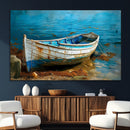 Vintage Boat on Tranquil Waters | Coastal Wall Art for