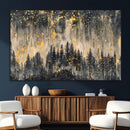 Golden Forest Abstract Wall Art | Dark Forest with Gold