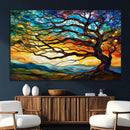 Vibrant Mosaic Tree of Life Wall Art | Stained Glass Style
