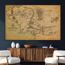 Middle Earth Map Canvas Wall Art – Vintage Fantasy Map