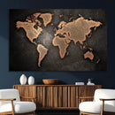 World Map Canvas Print – Framed Travel Map Wall Art for