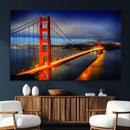 Large Wall Art San Francisco Canvas Print - Wonderful Golden