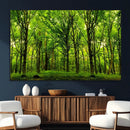 Lush Green Forest Canvas Print | 3-Panel Forest Wall Art |