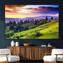 Green Hills and Sunset Wall Art Print - Scenic Landscape by MyGreatCanvas | Canvas Wall Art Prints | Photo Prints & Wall Decor