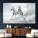Large Wall Art Canvas Print – Beautiful Running White Horses