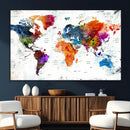 World Map Canvas Print – Framed Travel Map Wall Art for by MyGreatCanvas | Canvas Wall Art Prints | Photo Prints & Wall Decor