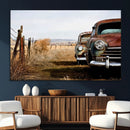 Old Rustic Classic Car Wall Art Canvas Print