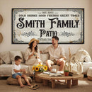 Custom Family Patio Sign Wall Art Canvas Print, Personalized Rustic Bar Decor, Western Farmhouse Patio Wall Decor by MyGreatCanvas | Canvas Wall Art Prints | Photo Prints & Wall Decor