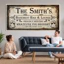 Custom Family Patio Sign Wall Art Canvas Print, Personalized Rustic Bar Decor, Western Farmhouse Patio Wall Decor by MyGreatCanvas | Canvas Wall Art Prints | Photo Prints & Wall Decor