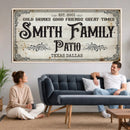 Custom Family Patio Sign Wall Art Canvas Print, Personalized Rustic Bar Decor, Western Farmhouse Patio Wall Decor by MyGreatCanvas | Canvas Wall Art Prints | Photo Prints & Wall Decor