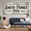 Custom Family Patio Sign Wall Art Canvas Print, Personalized Rustic Bar Decor, Western Farmhouse Patio Wall Decor by MyGreatCanvas | Canvas Wall Art Prints | Photo Prints & Wall Decor