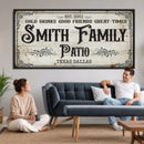 Custom Family Patio Sign Wall Art Canvas Print, Personalized Rustic Bar Decor, Western Farmhouse Patio Wall Decor by MyGreatCanvas | Canvas Wall Art Prints | Photo Prints & Wall Decor