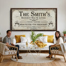 Custom Family Patio Sign Wall Art Canvas Print, Personalized Rustic Bar Decor, Western Farmhouse Patio Wall Decor by MyGreatCanvas | Canvas Wall Art Prints | Photo Prints & Wall Decor