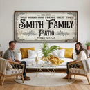 Custom Family Patio Sign Wall Art Canvas Print, Personalized Rustic Bar Decor, Western Farmhouse Patio Wall Decor by MyGreatCanvas | Canvas Wall Art Prints | Photo Prints & Wall Decor