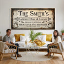 Custom Family Patio Sign Wall Art Canvas Print, Personalized Rustic Bar Decor, Western Farmhouse Patio Wall Decor by MyGreatCanvas | Canvas Wall Art Prints | Photo Prints & Wall Decor