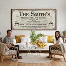Custom Family Patio Sign Wall Art Canvas Print, Personalized Rustic Bar Decor, Western Farmhouse Patio Wall Decor by MyGreatCanvas | Canvas Wall Art Prints | Photo Prints & Wall Decor