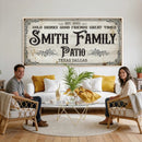 Custom Family Patio Sign Wall Art Canvas Print, Personalized Rustic Bar Decor, Western Farmhouse Patio Wall Decor by MyGreatCanvas | Canvas Wall Art Prints | Photo Prints & Wall Decor