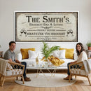 Custom Family Patio Sign Wall Art Canvas Print, Personalized Rustic Bar Decor, Western Farmhouse Patio Wall Decor by MyGreatCanvas | Canvas Wall Art Prints | Photo Prints & Wall Decor