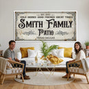 Custom Family Patio Sign Wall Art Canvas Print, Personalized Rustic Bar Decor, Western Farmhouse Patio Wall Decor by MyGreatCanvas | Canvas Wall Art Prints | Photo Prints & Wall Decor