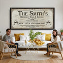 Custom Family Patio Sign Wall Art Canvas Print, Personalized Rustic Bar Decor, Western Farmhouse Patio Wall Decor by MyGreatCanvas | Canvas Wall Art Prints | Photo Prints & Wall Decor