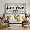 Custom Family Patio Sign Wall Art Canvas Print, Personalized Rustic Bar Decor, Western Farmhouse Patio Wall Decor by MyGreatCanvas | Canvas Wall Art Prints | Photo Prints & Wall Decor