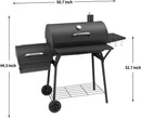Charcoal Grill with Offset Smoker,BBQ Grills with Side Table,Outdoor Cooking with 714 Square Inches,Backyard Camping Picnics, Patio and Parties, Black by DNKMOR by GreenHaven Gardens