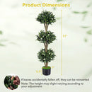 51" Artificial Triple Ball Boxwood Topiary Tree with 59 Blossoms by LJGDeals