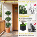 51" Artificial Triple Ball Boxwood Topiary Tree with 59 Blossoms by LJGDeals