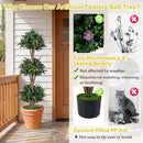 51" Artificial Triple Ball Boxwood Topiary Tree with 59 Blossoms by DirectDeals