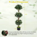 51" Artificial Triple Ball Boxwood Topiary Tree with 59 Blossoms Set of 2 by DirectDeals