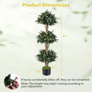 51" Artificial Triple Ball Boxwood Topiary Tree with 59 Blossoms Set of 2 by LJGDeals