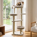 51"Carpeted Cat Tree with Comfy Plush Perches for Indoor Cats by LJGDeals