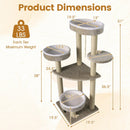 51"Carpeted Cat Tree with Comfy Plush Perches for Indoor Cats by DirectDeals