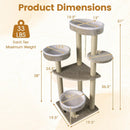 51"Carpeted Cat Tree with Comfy Plush Perches for Indoor Cats by LJGDeals