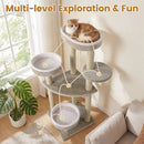 51"Carpeted Cat Tree with Comfy Plush Perches for Indoor Cats by DirectDeals