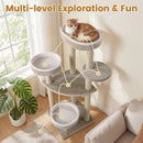 51"Carpeted Cat Tree with Comfy Plush Perches for Indoor Cats by LJGDeals