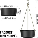 10.7 Inch Hanging Planter for Outdoor Indoor Plants，2 Pack Hanging Flower Pots with Drain Holes for Garden Home Decor Use (Black) by CozyNest Decor