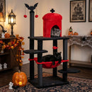 51" Gothic Multi-Level Cat Tree with Spider Toy & Hammock by LJGDeals