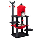 51" Gothic Multi-Level Cat Tree with Spider Toy & Hammock by LJGDeals