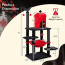 51" Gothic Multi-Level Cat Tree with Spider Toy & Hammock