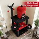 51" Gothic Multi-Level Cat Tree with Spider Toy & Hammock by LJGDeals