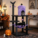 51" Gothic Multi-Level Cat Tree with Spider Toy & Hammock by LJGDeals