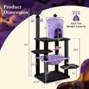 51" Gothic Multi-Level Cat Tree with Spider Toy & Hammock
