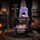 51" Gothic Multi-Level Cat Tree with Spider Toy & Hammock by LJGDeals