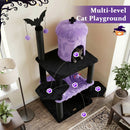 51" Gothic Multi-Level Cat Tree with Spider Toy & Hammock by LJGDeals