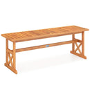 51 Inches Outdoor Acacia Wood Bench with Slatted Seat and 800 lbs Weight Capacity by LJGDeals